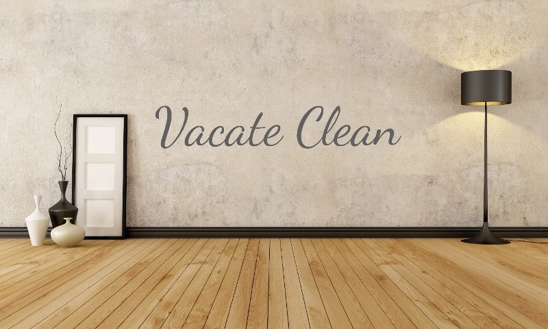 vacate clean on modern, minimalist room wall
