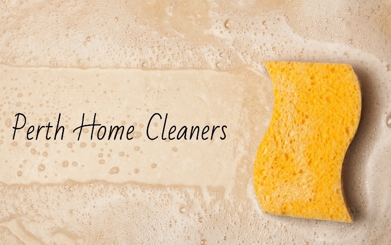 Perth Home Cleaners on a soapy floor with an orange sponge